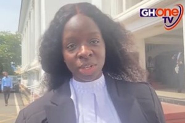Spousal salary saga: Lawyer Esinam Kporku wows Chief Justice, others during 1st appearance at Supreme Court (Video)
